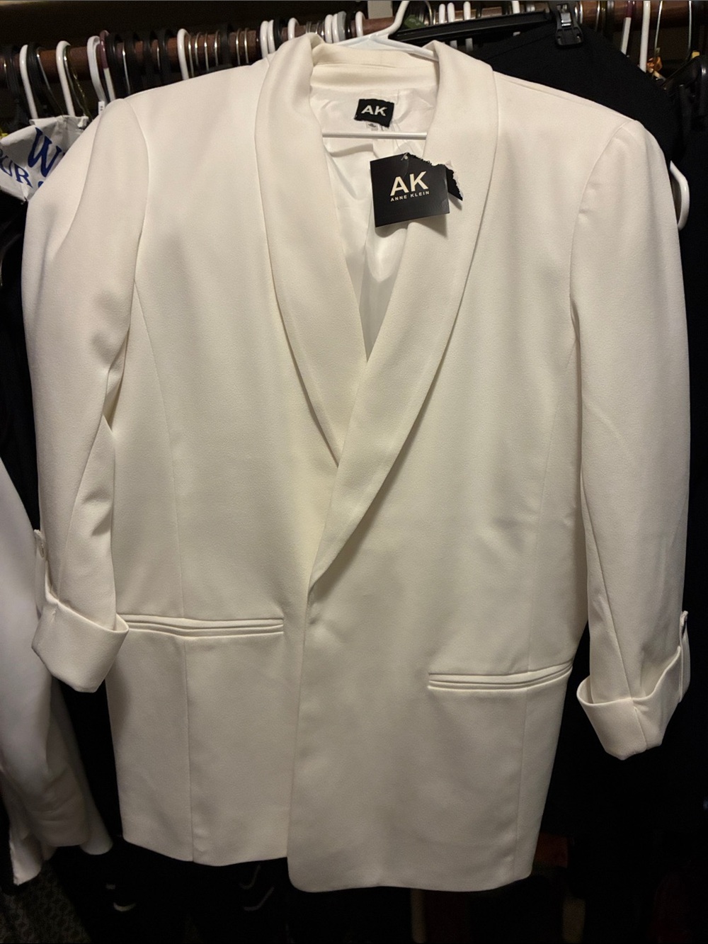 Anne Klein White Shawl-Collar Blazer